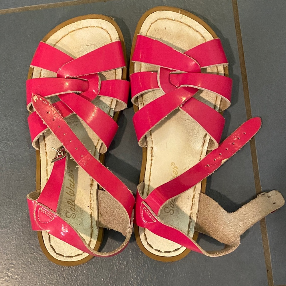 Leather Strappy Pink Salt Water  Sandals